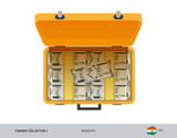 Yellow case with 500 Indian Rupee Banknotes. Flat style vector illustration. Salary payout or corruption concept.