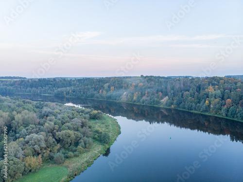 Fotografie Aerial view of River mouth