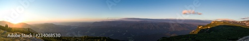 Sunrise over mountain ridge of the Austrian Rax Alps photo