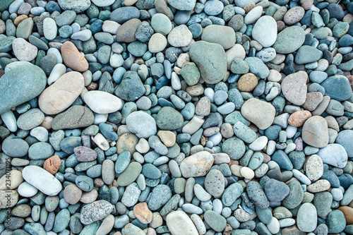 abstract background with dry round peeble stones. Sea stone close up