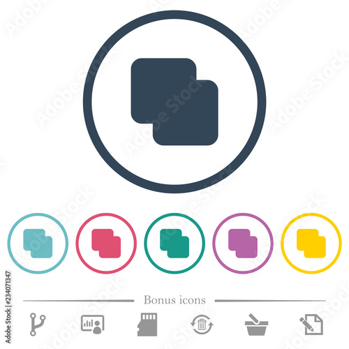 Add shapes flat color icons in round outlines