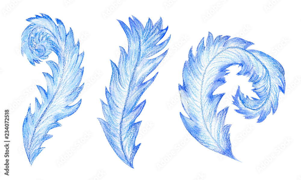 Fototapeta premium Frost patterns watercolor illustration