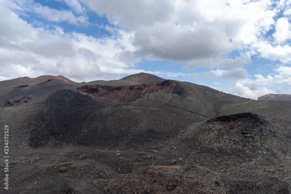 Rugged landscape of volcanic rock, Lanzarote Island, Canary Islands, Spain