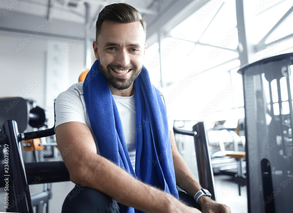 close up.portrait of a young man in the gym close up.portrait of a young man in the gym