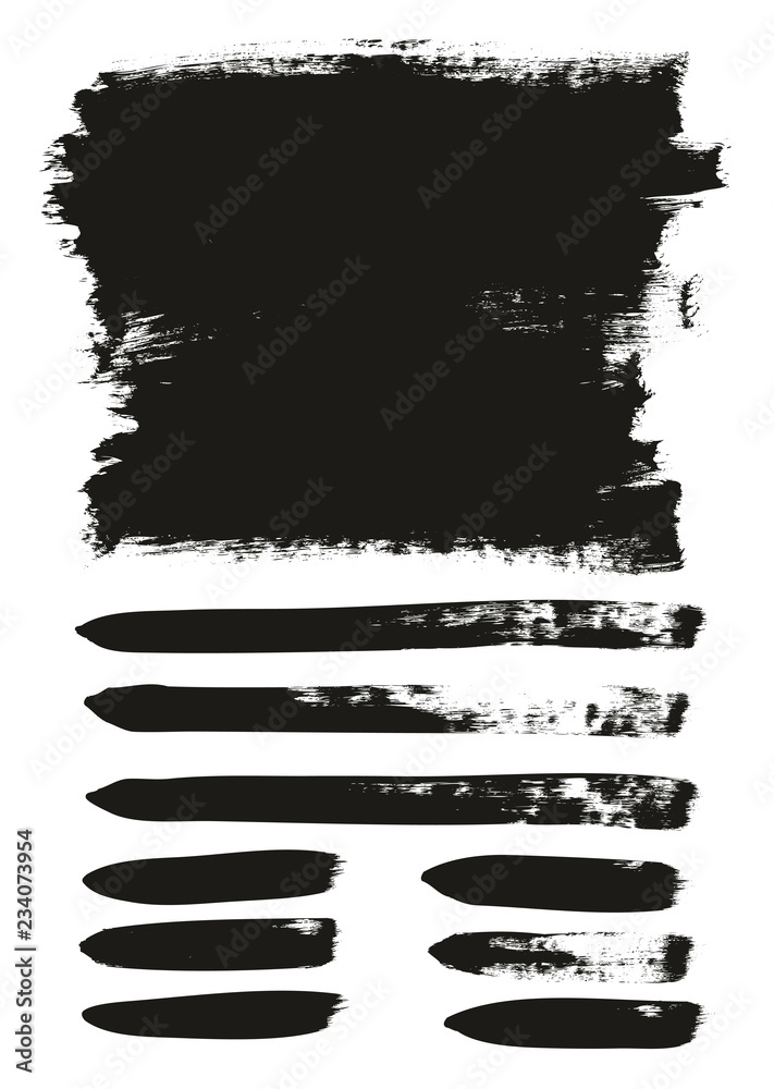 Calligraphy Paint Brush Background & Lines Mix High Detail Abstract Vector Background Set 124