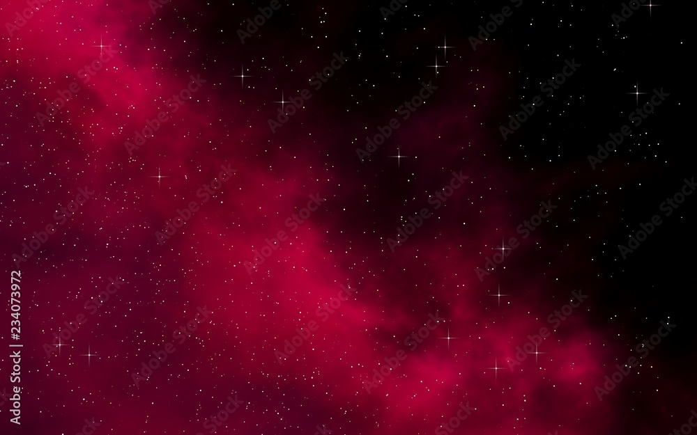 Colorful and beautiful space background. Outer space. Starry outer space texture. Templates, red background. 3D illustration Colorful and beautiful space background. Outer space. Starry outer space texture. Templates, red background. 3D illustration