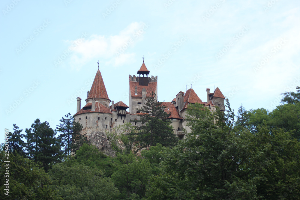 Castle Bran and details of castle. Dracula Castle. Transylvania. Southern Carpathians