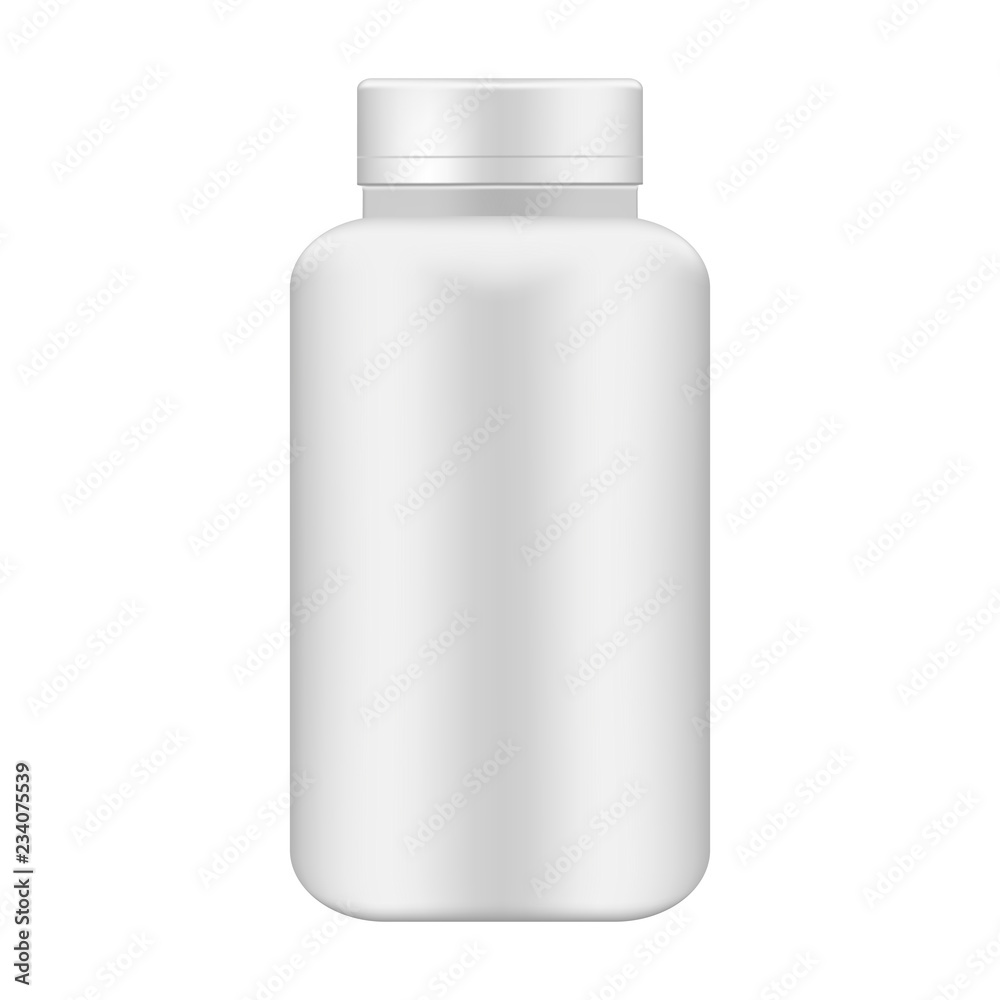 Pill bottle - medical packaging can, vector mock-up Pill bottle - medical packaging can, vector mock-up