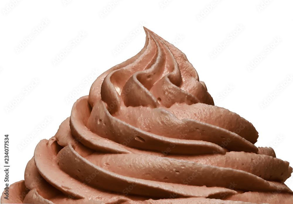Soft ice cream or Chocolate frozen yogurt isolated on white background Soft ice cream or Chocolate frozen yogurt isolated on white background