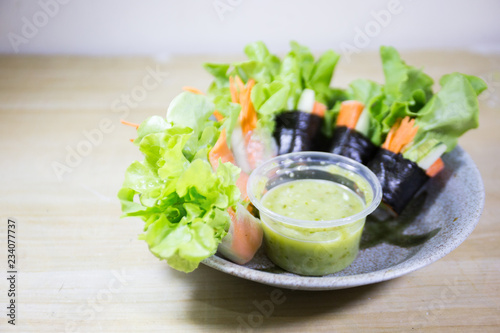 salad row with sea food source