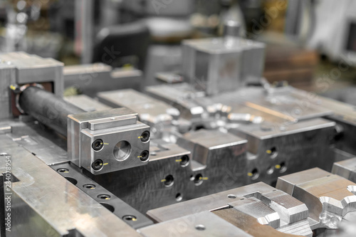 High precision die mold for casting automotive aluminium parts make with iron metal steel by lathe milling drilling and CNC machinery in the factory