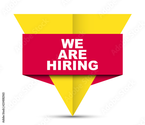 red vector banner we are hiring