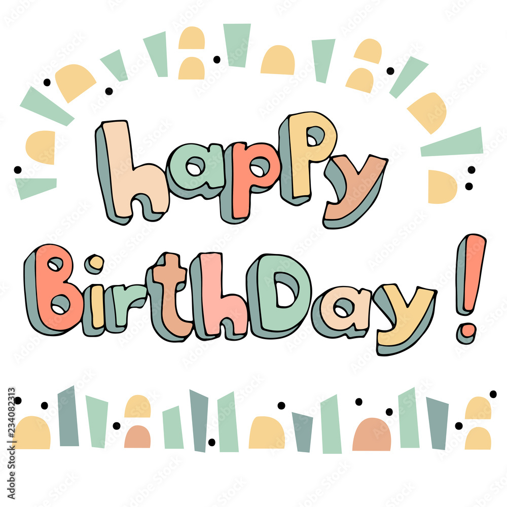 Happy Birthday Zentangle Cake Birthday Doodle Stock Vector (Royalty Free)  443660494 | Shutterstock