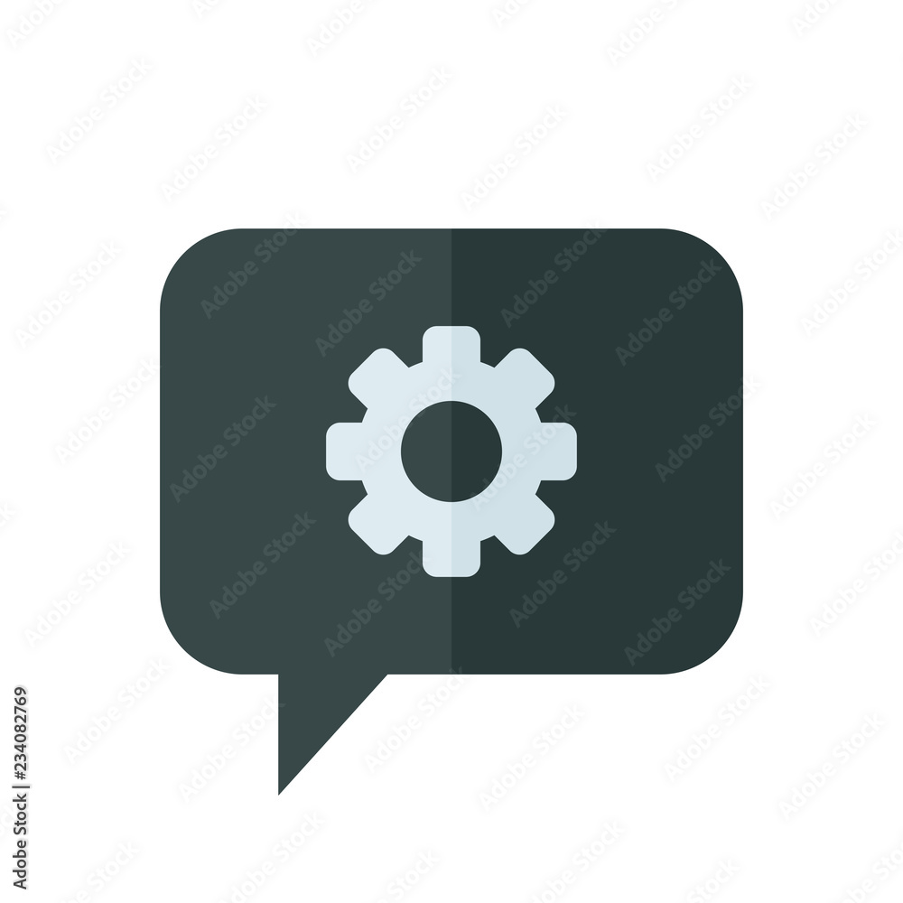 Chat Icon. Speech Bubble Sign. Conversation, Communications Symbol. Settings Icon Chat Icon. Speech Bubble Sign. Conversation, Communications Symbol. Settings Icon