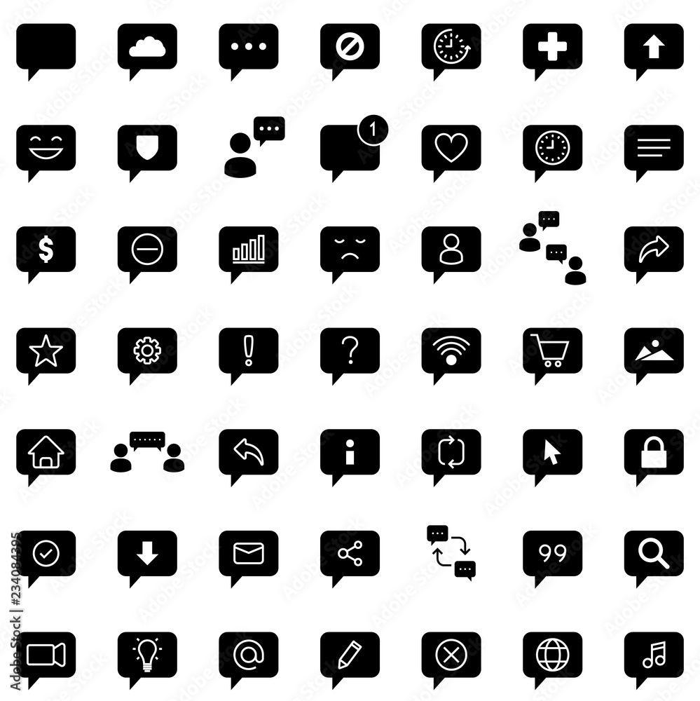 Chat Icon Set. Speech Bubble Sign. Conversation, Communications Symbol. Chat Icon Set. Speech Bubble Sign. Conversation, Communications Symbol.