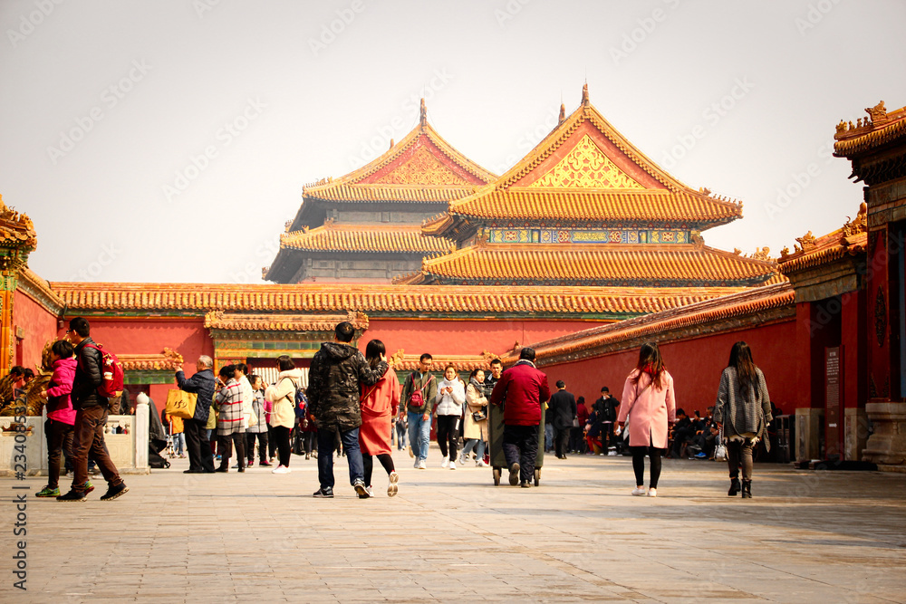 Part of The Forbidden City in Beijing, China. The Forbidden City was declared a World Heritage Site in 1987 and is listed by UNESCO. Beijing, China, 03,18,2018 Part of The Forbidden City in Beijing, China. The Forbidden City was declared a World Heritage Site in 1987 and is listed by UNESCO. Beijing, China, 03,18,2018