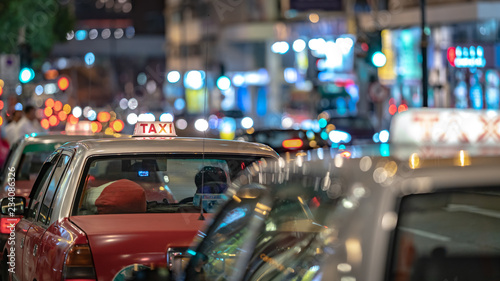 Canvas Print Taxi In Hong Kong