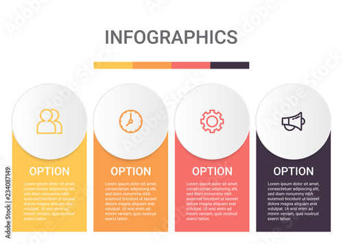 Infographics diagram with 4 steps, options, or processes. Vector business template for presentation. business data visualization.