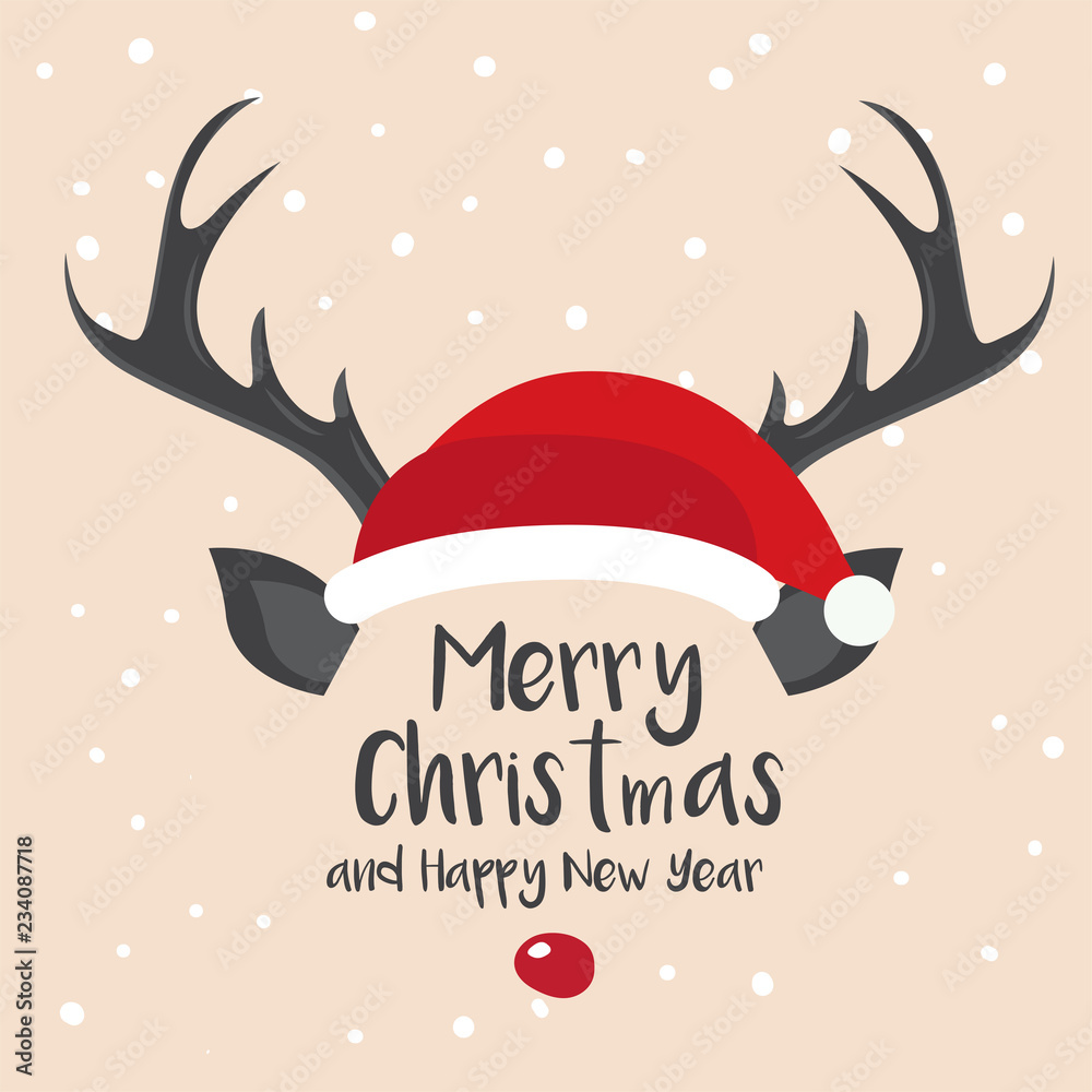 Antler Christmas Card 