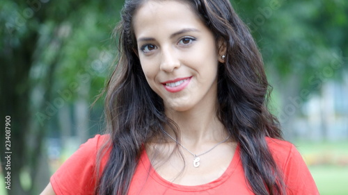 Принти на полотні Pretty Female With Long Hair