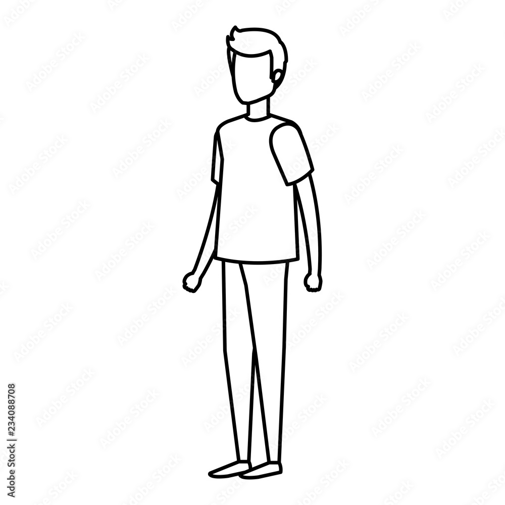young and casual man character young and casual man character