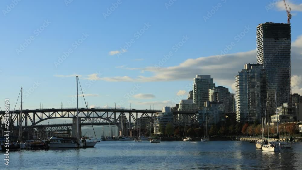 Timelapse of Bridge and skyscrapers in Vancouver, Canada 4K Timelapse of Bridge and skyscrapers in Vancouver, Canada 4K