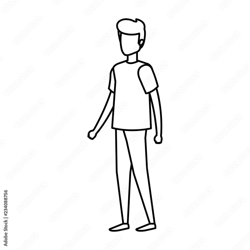 young and casual man character young and casual man character
