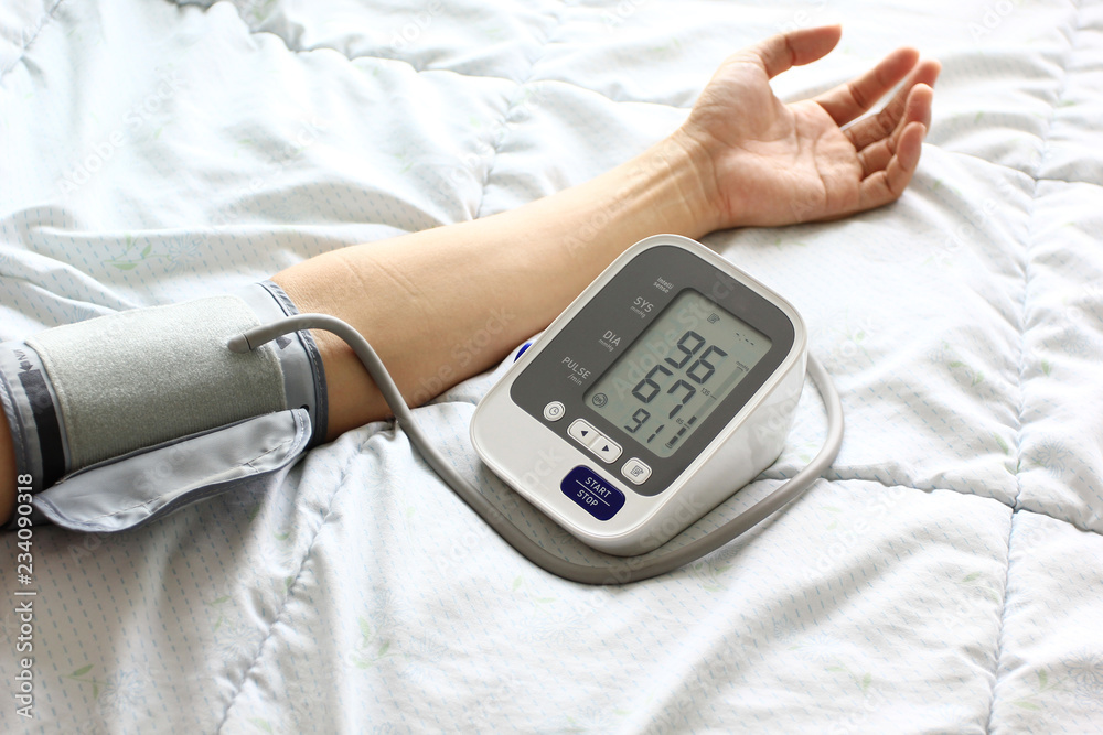 Medical tonometer for measuring blood pressure of male patient, Healthy concept Medical tonometer for measuring blood pressure of male patient, Healthy concept