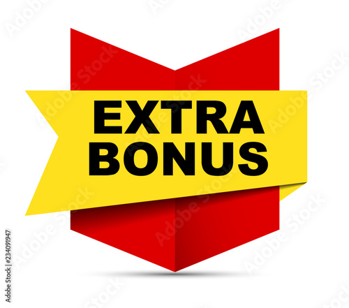 red vector banner extra bonus