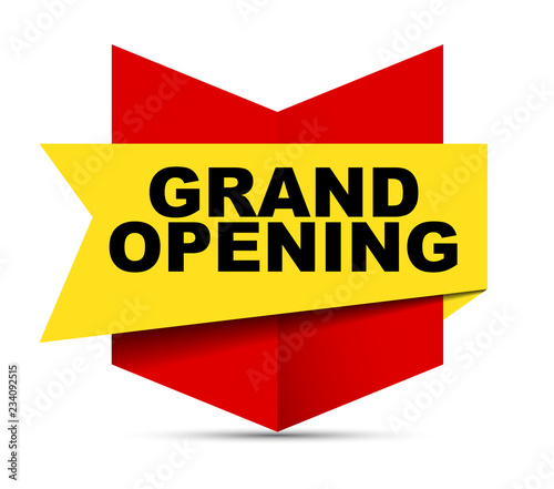 red vector banner grand opening