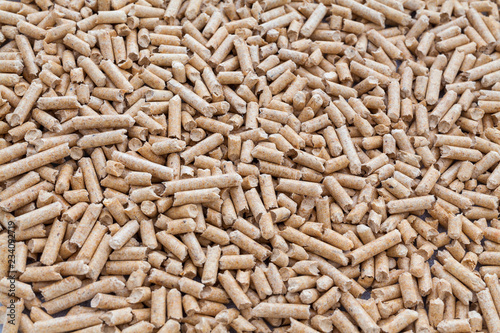 Quadro em tela The pellets of compressed hardwood sawdust.