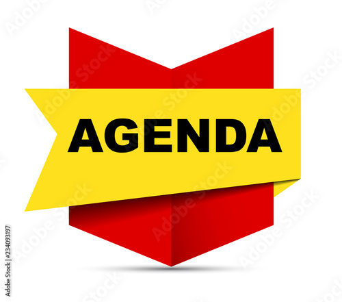 red vector banner agenda
