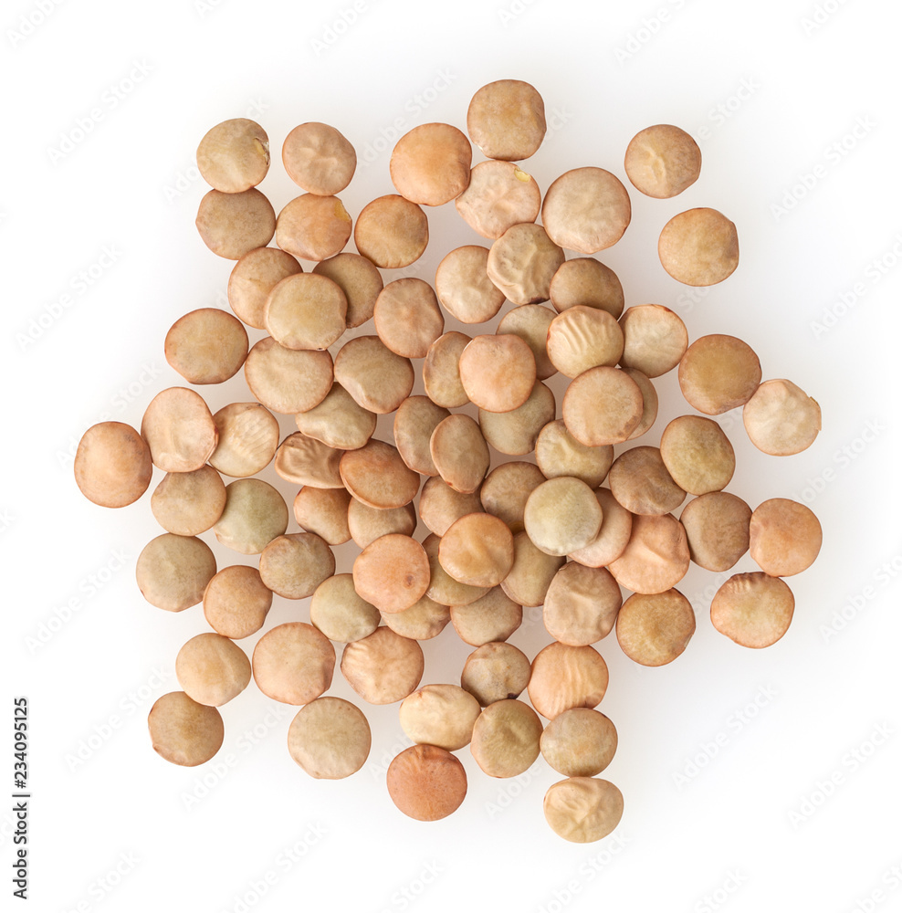 Heap of green lentils isolated on white background Heap of green lentils isolated on white background