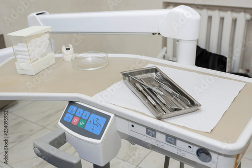 The stomatologist's tool in clinic of the dentist