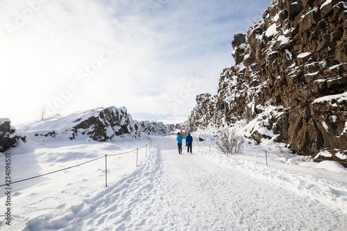 Thingvellir National Park or better known as Iceland pingvellir National Park during winter