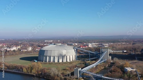 Aerial photograph, Flight at the Staudinger power plant operated by the energy company EON, Hesse, Germany photo