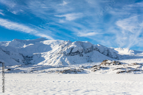 Jokulsarlon snow landscape in Hvannadalshnukur  Iceland for beautiful background