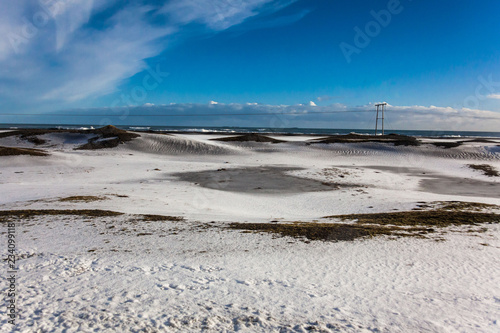 Jokulsarlon snow landscape in Hvannadalshnukur, Iceland for beautiful background photo