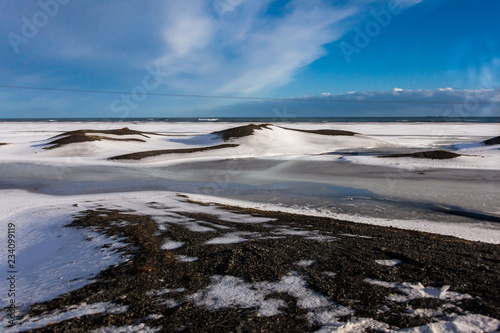 Jokulsarlon snow landscape in Hvannadalshnukur, Iceland for beautiful background