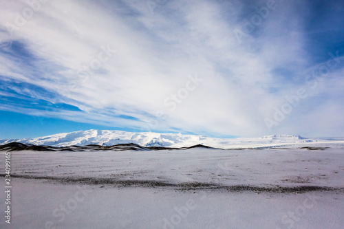 Jokulsarlon snow landscape in Hvannadalshnukur, Iceland for beautiful background