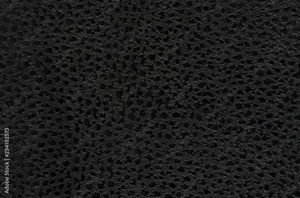 Black natural leather texture macro. Dark material with a pattern, wallpaper background Black natural leather texture macro. Dark material with a pattern, wallpaper background
