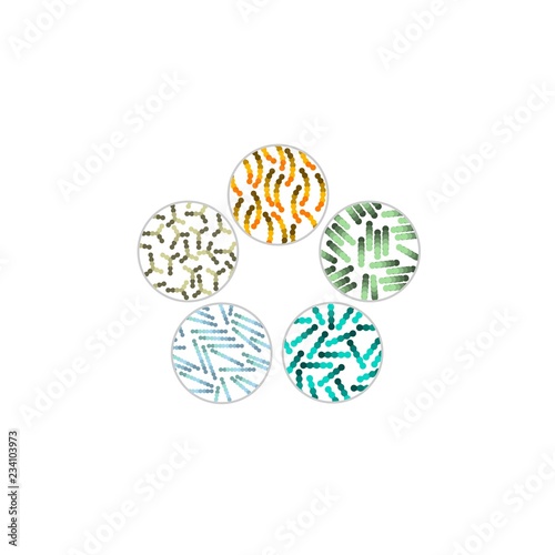 Probiotics logo. Bacteria logo. Concept of healthy nutrition ingredient for therapeutic purposes. Simple flat style trend modern logotype graphic design isolated
