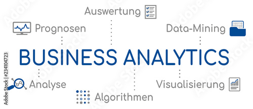Business Analytics Infografik Blau