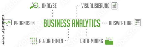 Business Analytics Infografik Grün