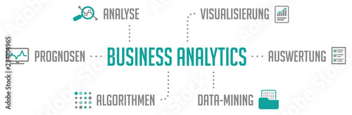 Business Analytics Infografik Türkis
