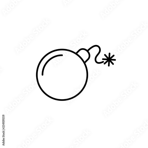bomb cyber attack symbol line black icon on white background