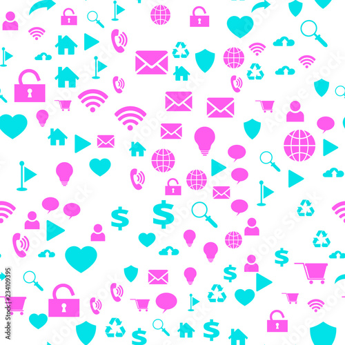 Seamless vector EPS 10 pattern with computer icons. 