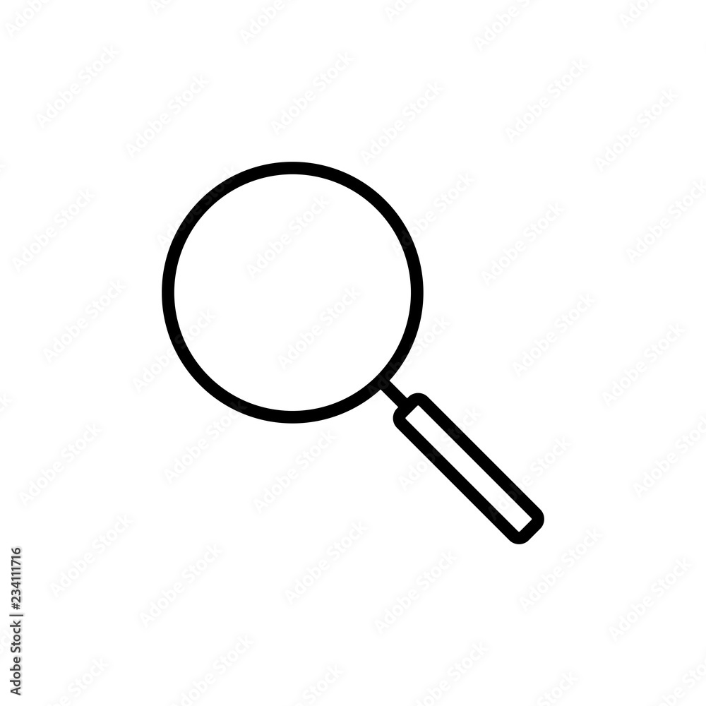 Magnifying glass search icon. Vector illustration, flat design. Magnifying glass search icon. Vector illustration, flat design.