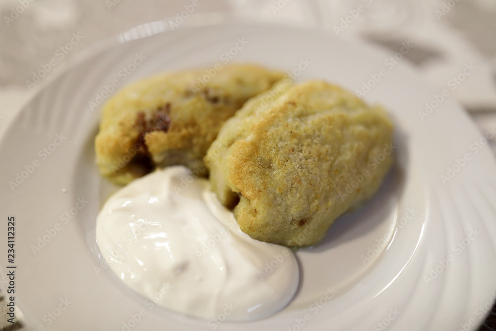 Potato pancakes stuffed with meat Potato pancakes stuffed with meat