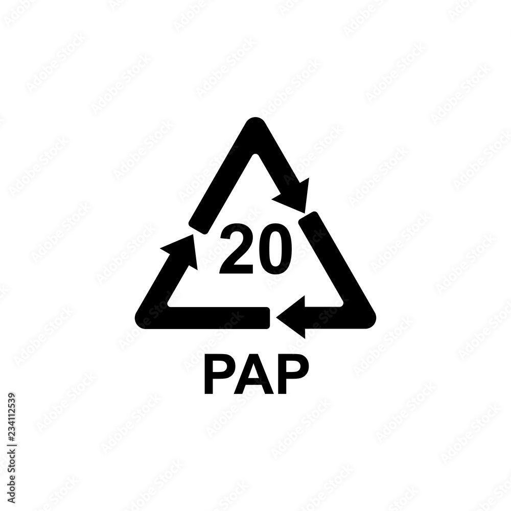 Recycling code - paper. Vector illustration, flat design. Recycling code - paper. Vector illustration, flat design.